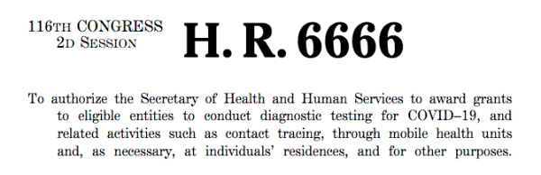 H.R. 6666 = COVID-19 Testing, Reaching and Contacting Everyone (TRACE) Act | They’re Coming to Take You Away – Through H.R. 6666 | The Bill That Leads To The Beast System