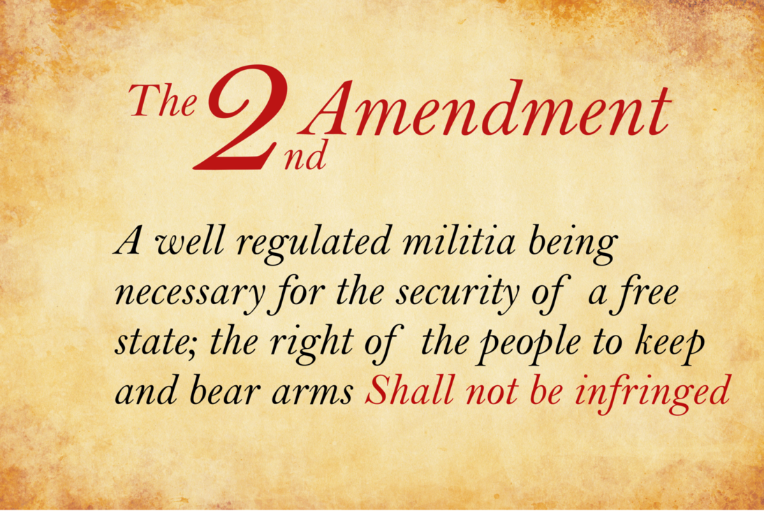 A well regulated Militia, being necessary to the security of a free State, the right of the people to keep and bear Arms, shall not be infringed