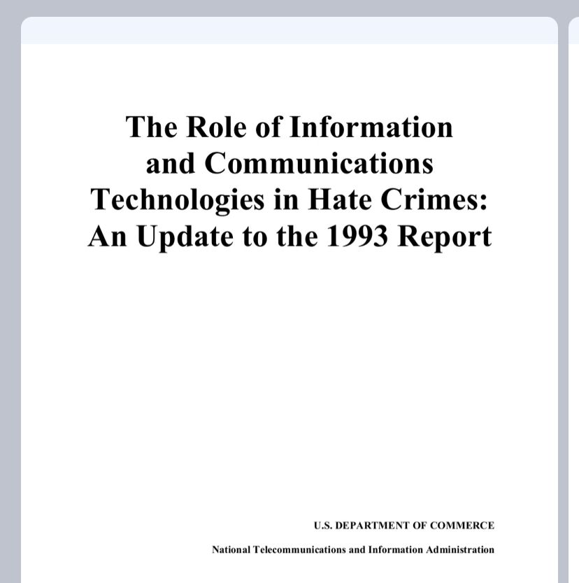 Unreleased federal report says there is "no evidence" online free speech "causes hate crimes"